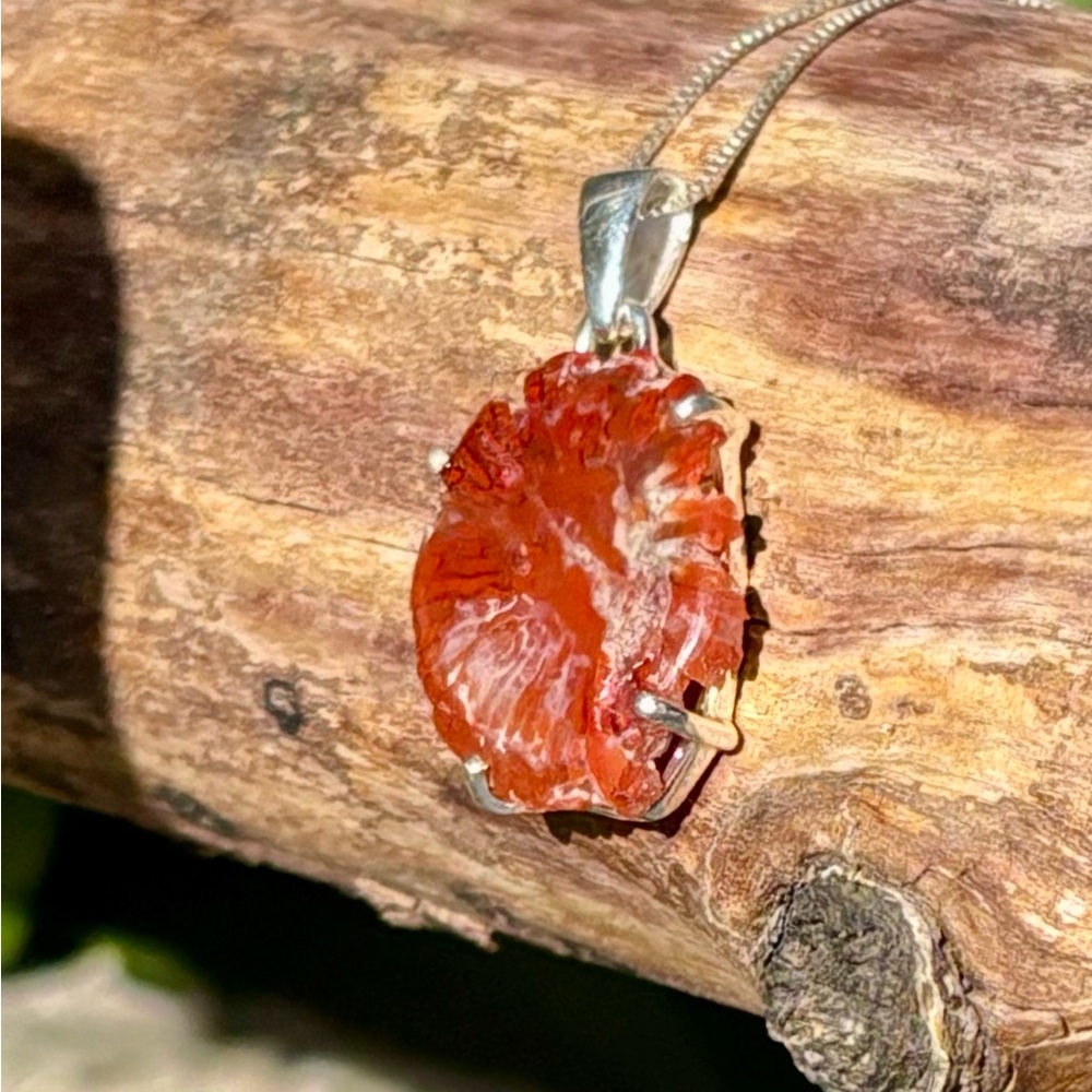Red Horn Coral Necklace - Picture 4 of 11